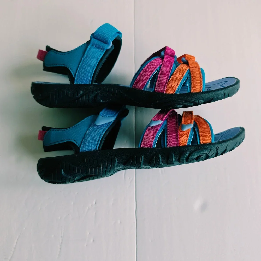 Teva Tirra Sandals Kids Size 1 Blue Rose Multi Excellent Sporty Strappy Outdoor